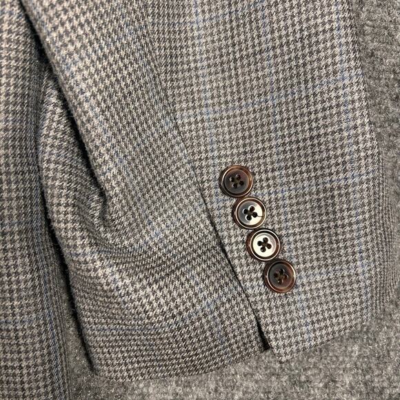 Lauren Ralph Lauren Blazer Silk Wool 48R Gray Two Button Single Vent Suit Jacket - Picture 8 of 13